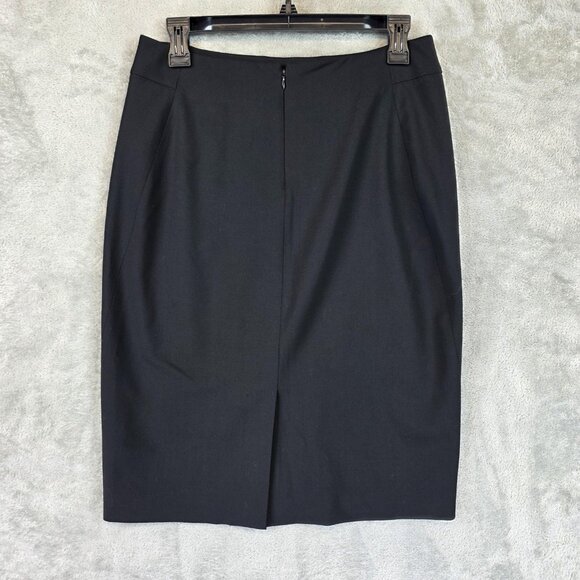 Theory Skirt Womens 8 Black Pencil Lined Career Work Office Knee Length - Picture 5 of 8